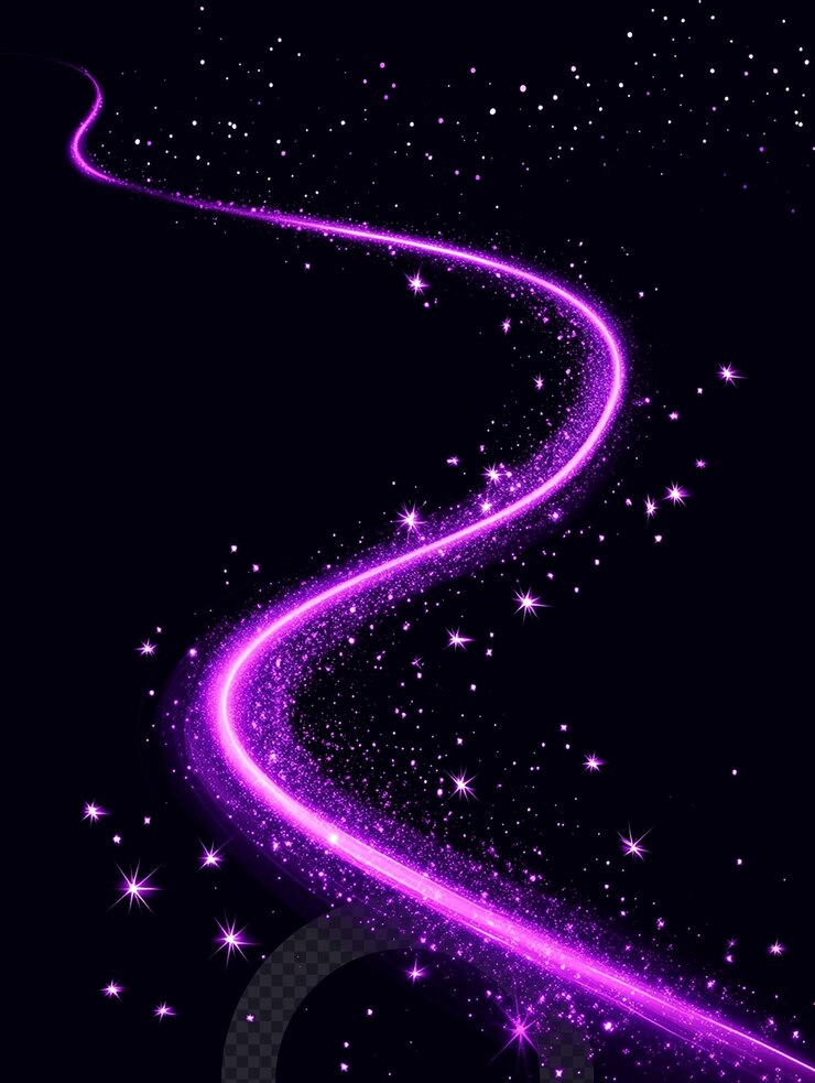 PSD diseño abstracto colorido con un rastro de luz púrpura brillante en un fondo oscuro