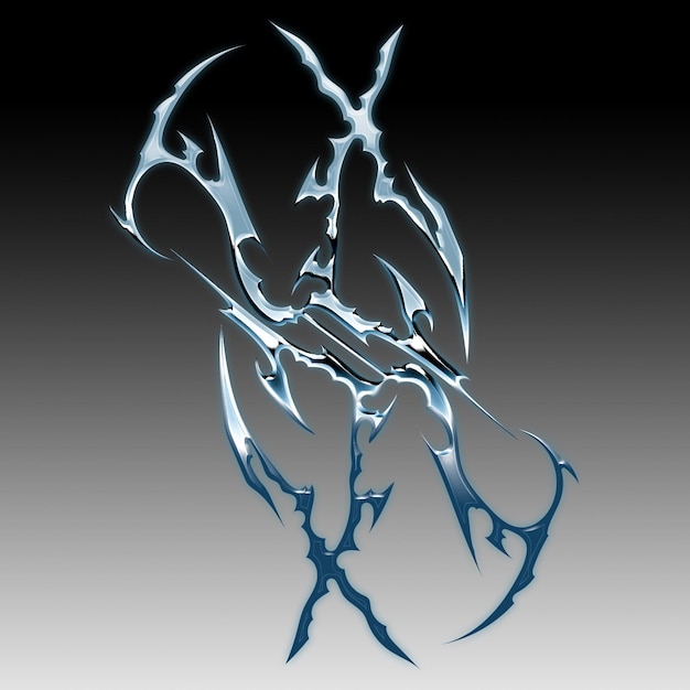Diseño abstracto de esculturas metálicas de hielo