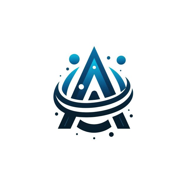 Diseño abstracto del logotipo con la letra A y elementos orbitales