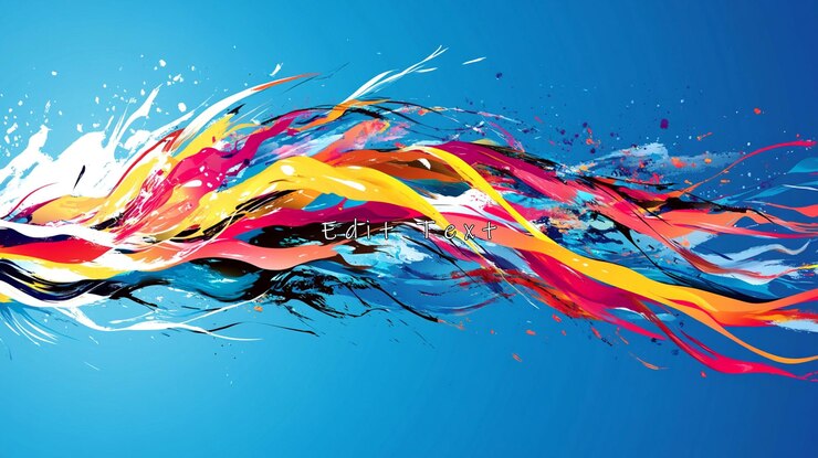 PSD diseño abstracto de ondas de salpicaduras de pintura de colores