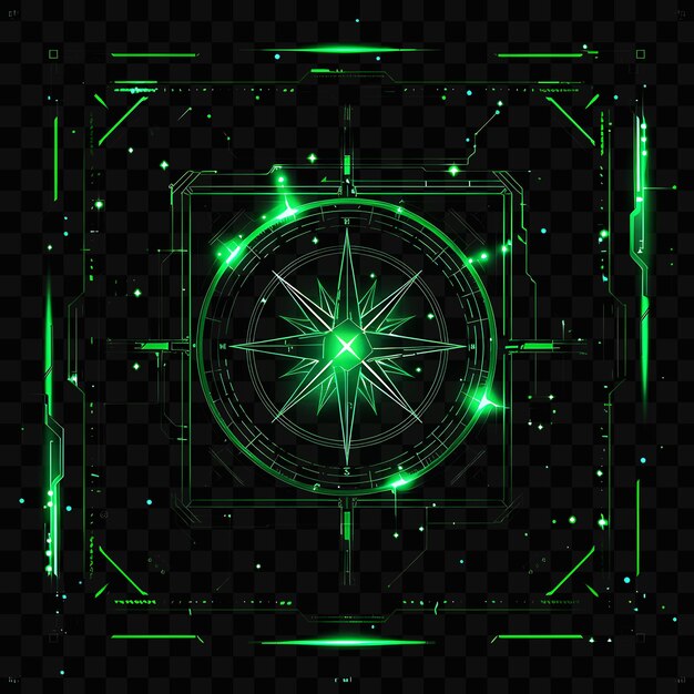 PSD un diseño abstracto verde y negro con un círculo y una estrella en él