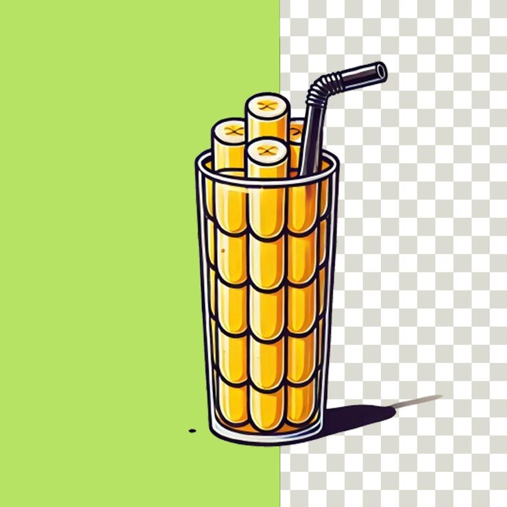 PSD diseño aislado de jugo de plátano en archivo phd de fondo transparente