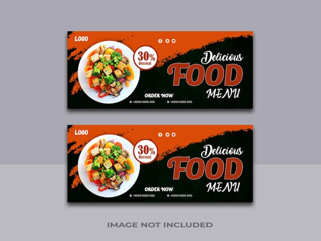 Diseño de alimentos en redes sociales plantilla de banner de restaurante para promoción de negocios
