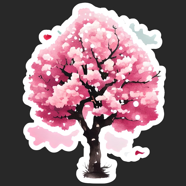 PSD diseño del árbol sakura ilustración clipart