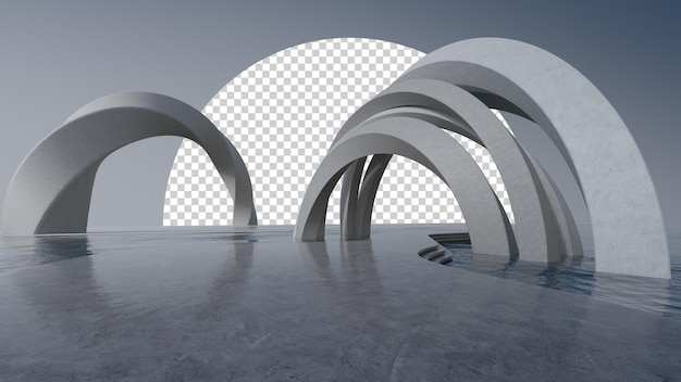 PSD diseño de arquitectura abstracta de edificio moderno piso de área de estacionamiento vacío y estructura de concreto