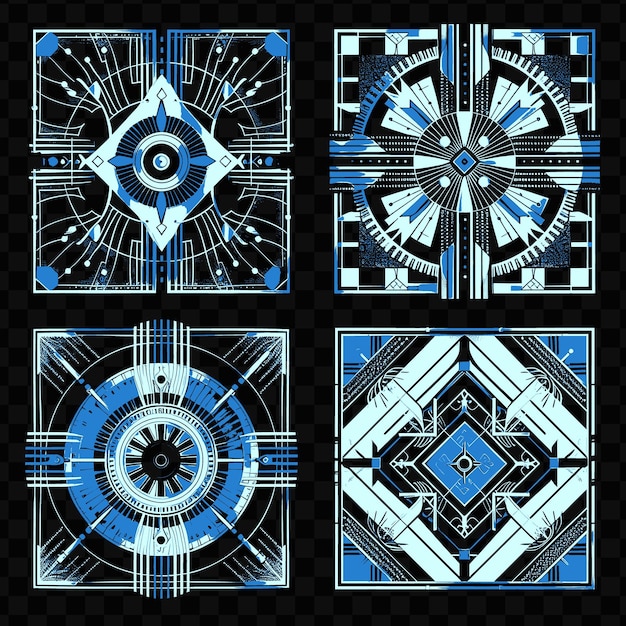 PSD diseño art déco geométrico con formas simétricas y línea de tinta de tatuaje metálico diseño artístico del marco de decoración