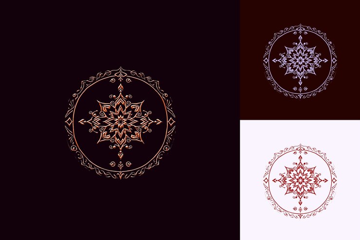 PSD el diseño del arte islámico inspirado con la decoración central de la frontera arabesca muestra el complejo star pat