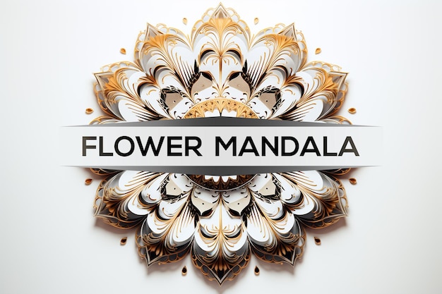 PSD diseño de arte mandala_diseño de mandala de flores_identidad diseño de mandala de flores