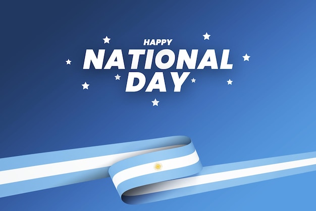 Diseño de la bandera argentina banner del día de la independencia nacional texto editable y fondo