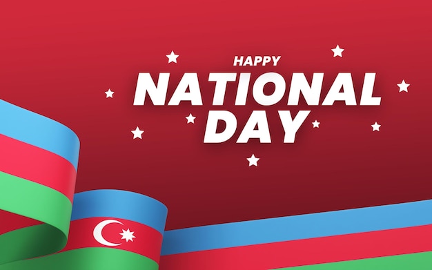 Diseño de la bandera de Azerbaiyán banner del día de la independencia nacional texto editable y fondo