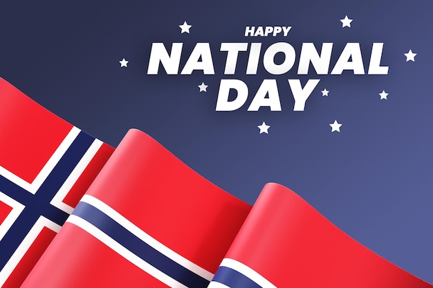 Diseño de la bandera de noruega banner del día de la independencia nacional texto y fondo editables