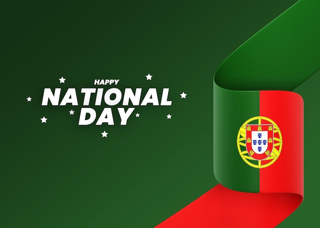 PSD diseño de la bandera de portugal banner del día de la independencia nacional texto y fondo editables