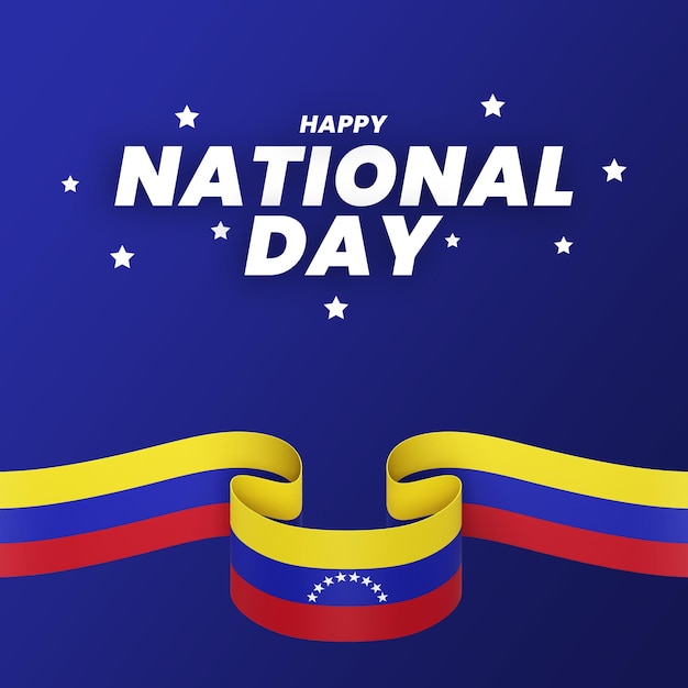 Diseño de la bandera de venezuela banner del día de la independencia nacional texto editable y fondo