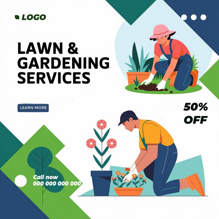 PSD diseño de banner agreculther para el generador de ia de plantilla de césped