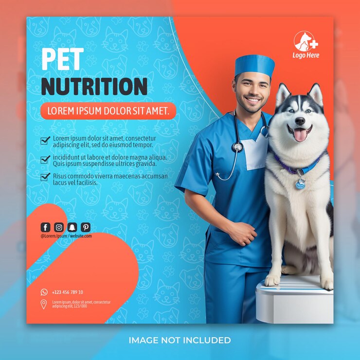 PSD diseño de banner cuadrado promocional de redes sociales de servicio de cuidado de mascotas