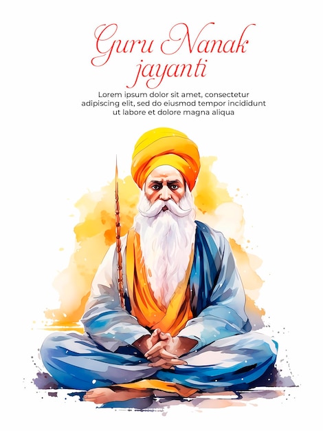 PSD diseño de banner de fondo del festival de guru nanak jayanti de los sikhs