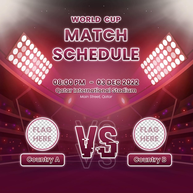 PSD diseño de banner de match world championship 2022