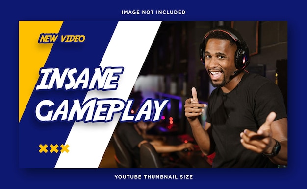 Diseño de banner de miniatura de juego de youtube