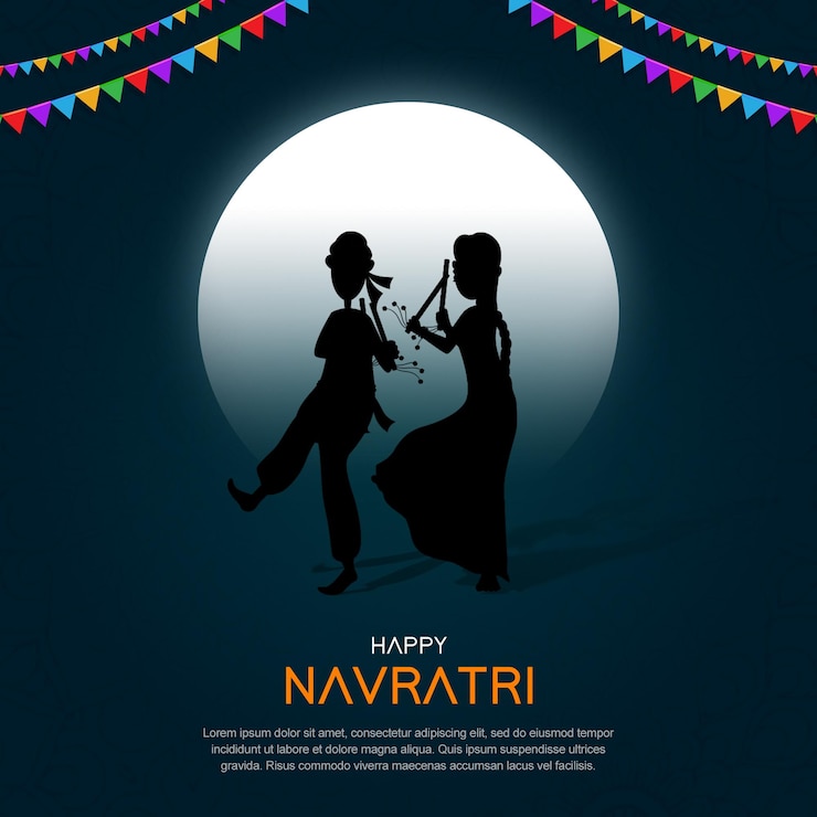 PSD diseño de banner de la plantilla del festival indio shubh navratri