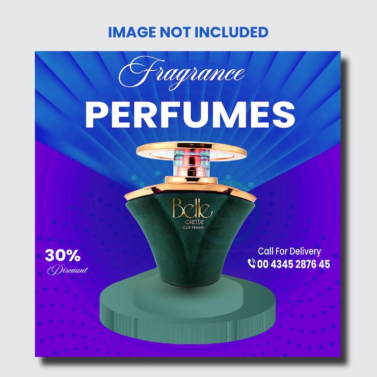 diseño de banner de publicidad de redes sociales de perfume