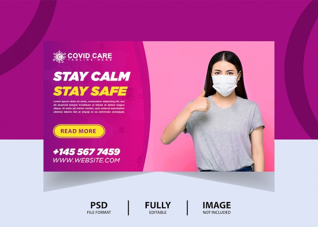 Diseño de banner de sitio web stay calm