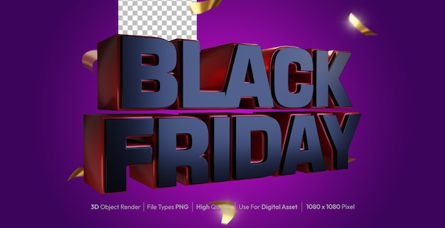 Diseño de banner de venta de evento de viernes negro con renderizado 3D1