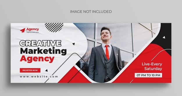 Diseño de banner web para conferencias de negocios de seminarios web en vivo en línea Facebook y otras portadas de redes sociales