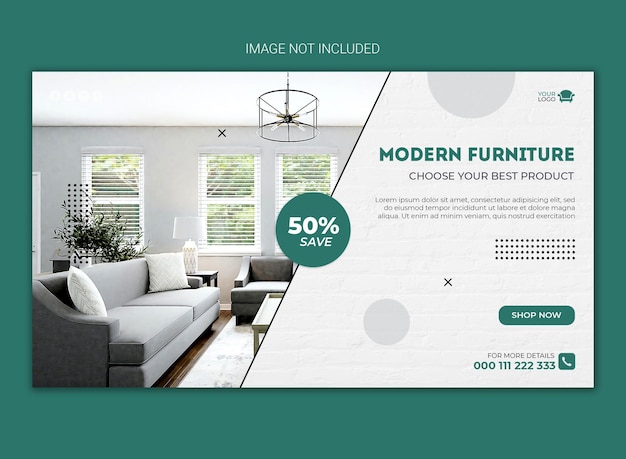 Diseño de banner web de redes sociales de muebles modernos