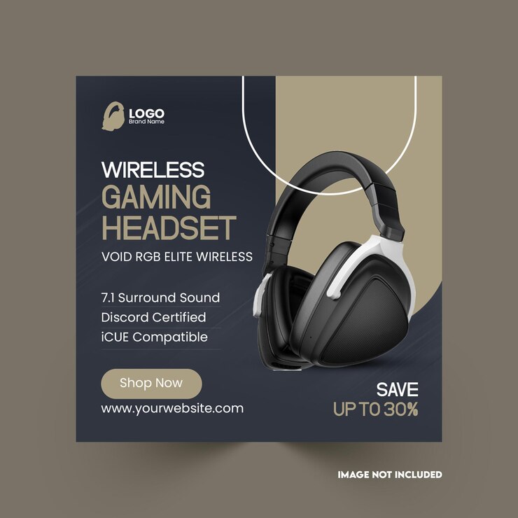 Diseño de banners para los auriculares en las redes sociales