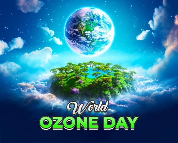 Diseño de banners de medios sociales para el día mundial del ozono