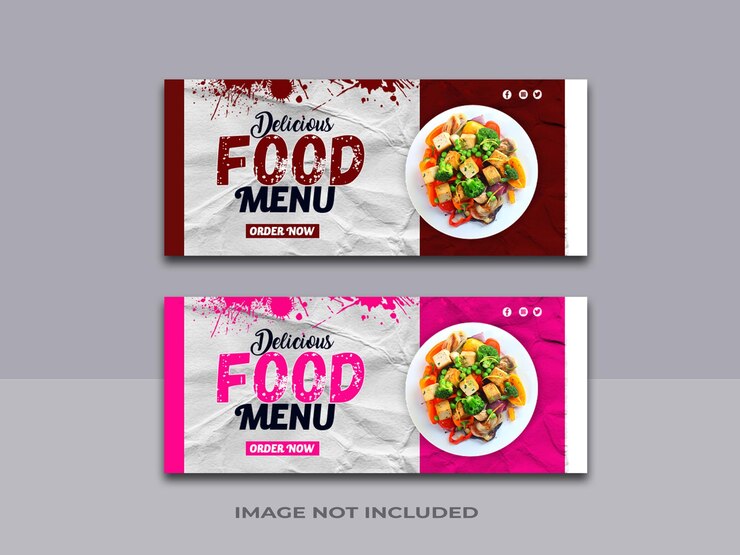 Diseño de banners web de comida rápida sabrosa