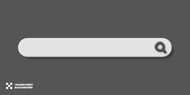 Diseño de barra de búsqueda en renderizado 3d minimalista aislado