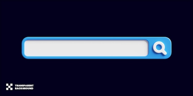 Diseño de barra de búsqueda en renderizado 3D minimalista