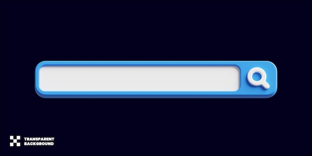 Diseño de barra de búsqueda en renderizado 3d minimalista
