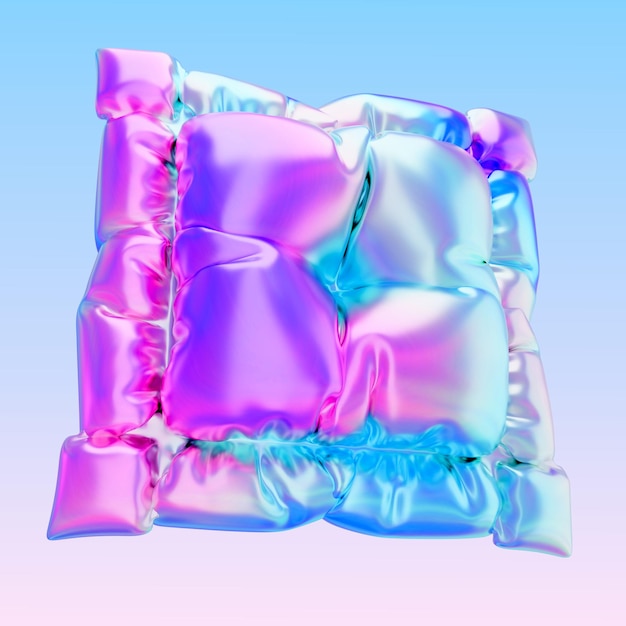 Diseño de bloques iridescentes abstractos con color gradiente