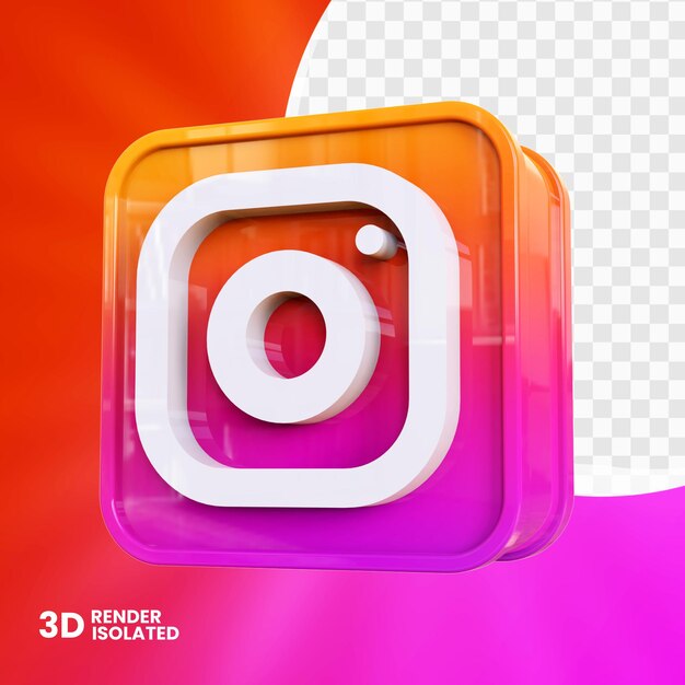 Diseño de botón de aplicación de instagram 3d