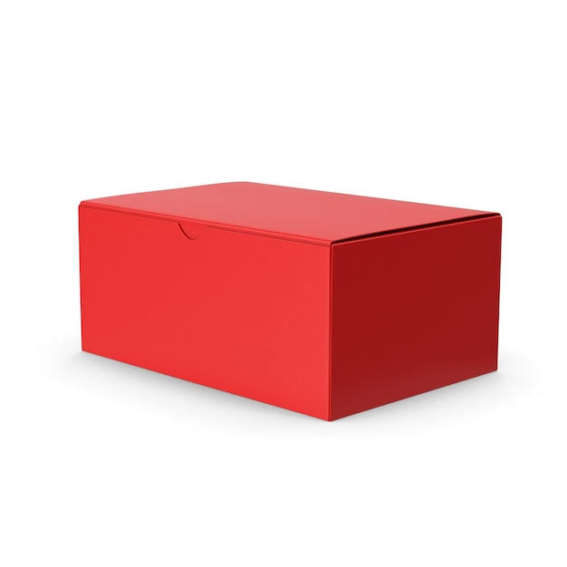 Diseño de caja de embalaje 3D roja