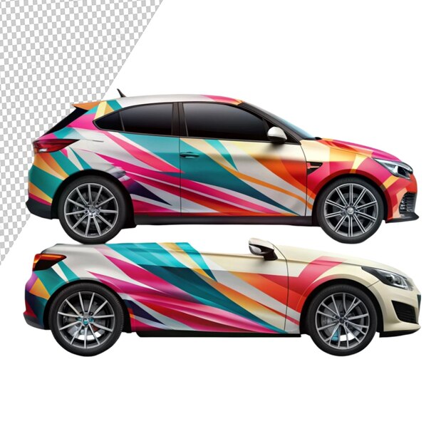 diseño de calcomanía de envoltura de automóviles aislado en un fondo transparente