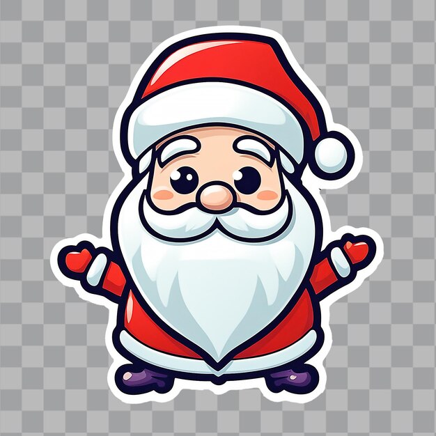 PSD diseño de calcomanías de feliz navidad santa claus