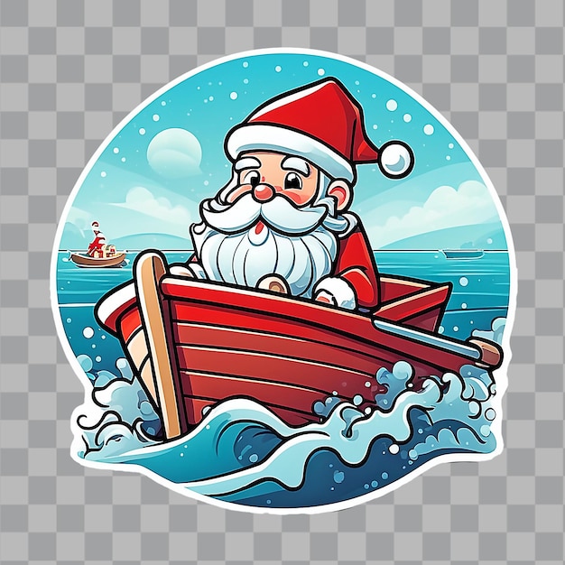 PSD diseño de calcomanías de feliz navidad santa claus