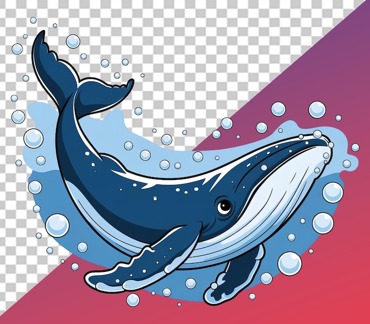 PSD un diseño de camiseta de una ballena nadando en el agua