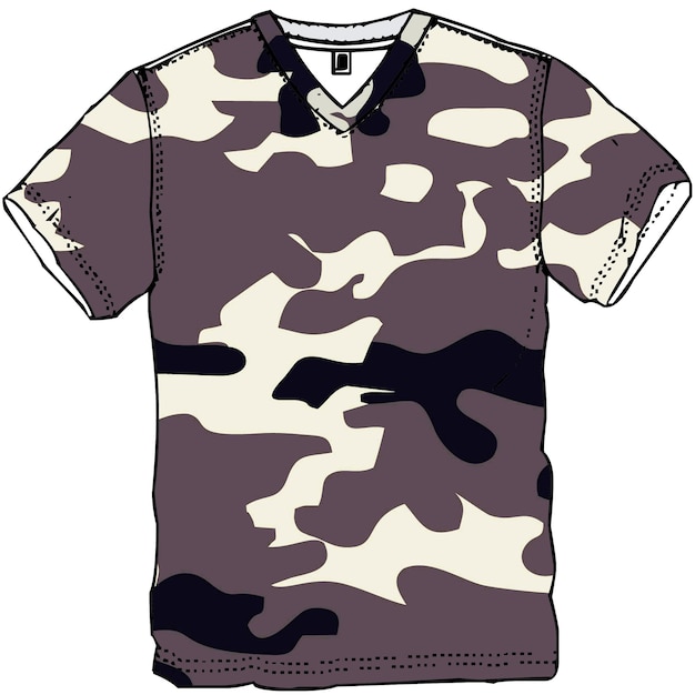 PSD diseño de camiseta con camuflaje de patrón