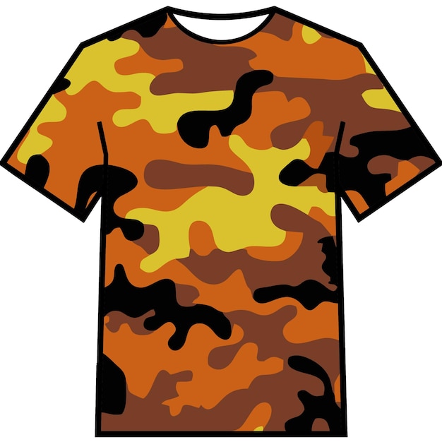 PSD diseño de camiseta con camuflaje de patrón