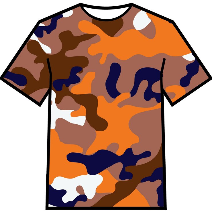 PSD diseño de camiseta con camuflaje de patrón
