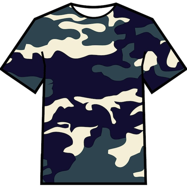 PSD diseño de camiseta con camuflaje de patrón