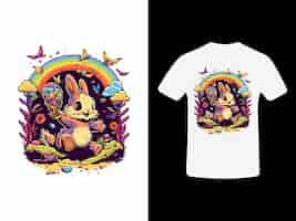 PSD diseño de camiseta de conejito de pascua