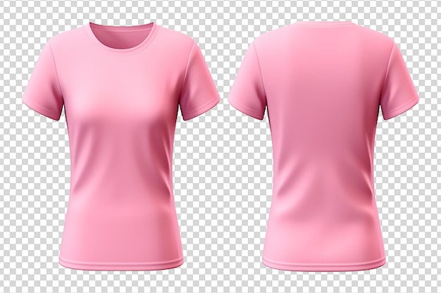 PSD diseño de camiseta rosa liso women039s con vistas frontal y posterior