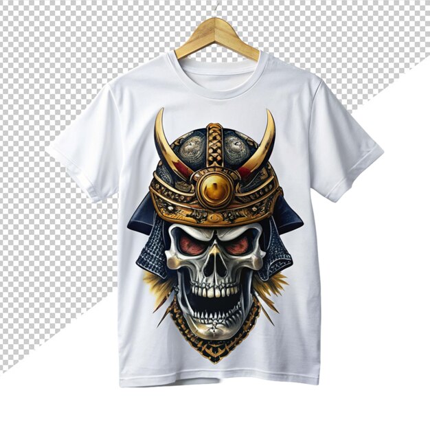 PSD diseño de camiseta samurai en fondo transparente