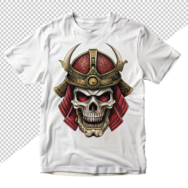 Diseño de camiseta samurai en fondo transparente