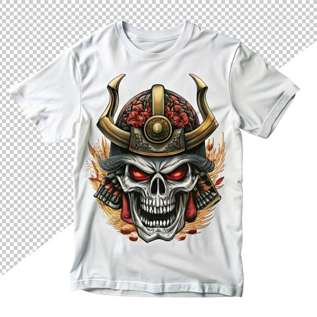 PSD diseño de camiseta samurai en fondo transparente